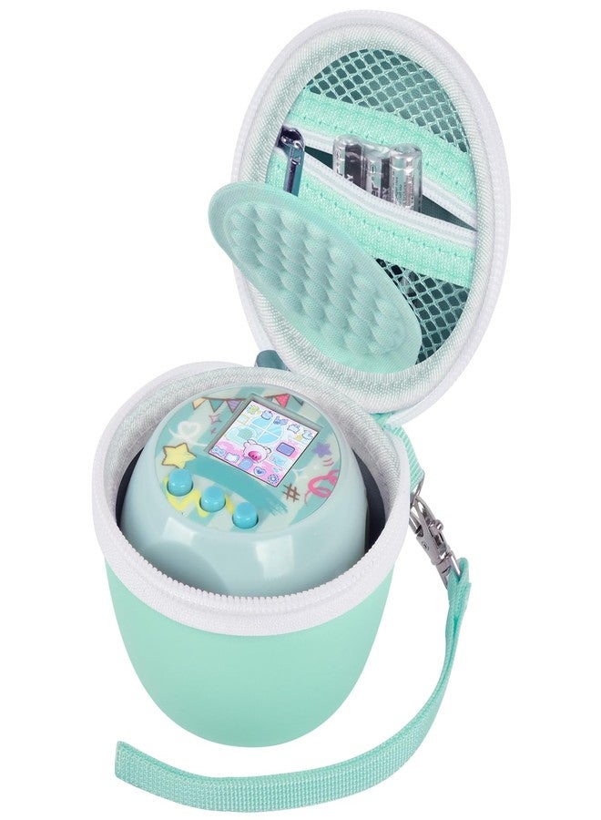 casmilee Toy Case for Punirunes Interactive Digital Pet, Kids Virtual Electronic Pets Storage Holder with Partition to Protect Screen & Mesh Pocket for Small Accessories- Box Only (Green) - Image 1